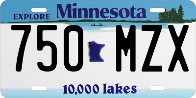 MN license plate 750MZX