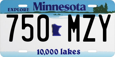 MN license plate 750MZY