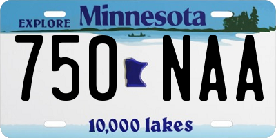 MN license plate 750NAA