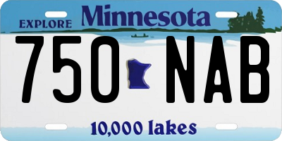 MN license plate 750NAB