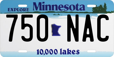 MN license plate 750NAC