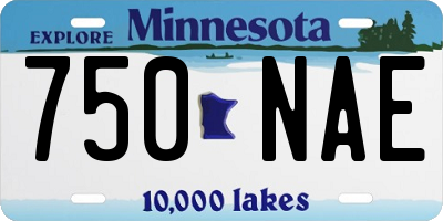 MN license plate 750NAE