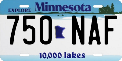 MN license plate 750NAF