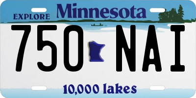 MN license plate 750NAI