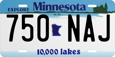 MN license plate 750NAJ