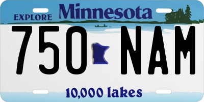 MN license plate 750NAM
