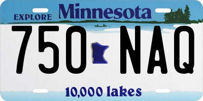 MN license plate 750NAQ