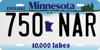 MN license plate 750NAR