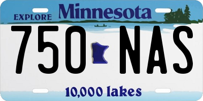 MN license plate 750NAS