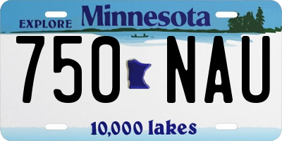 MN license plate 750NAU