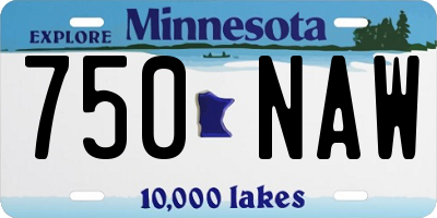 MN license plate 750NAW