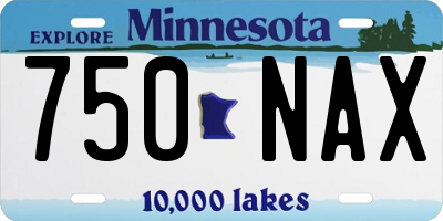 MN license plate 750NAX