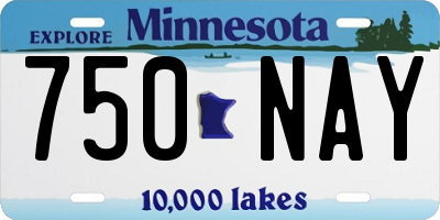 MN license plate 750NAY