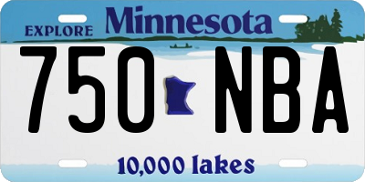 MN license plate 750NBA