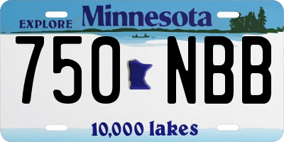MN license plate 750NBB
