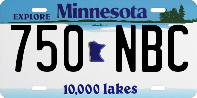 MN license plate 750NBC