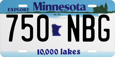 MN license plate 750NBG