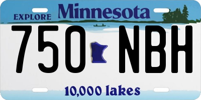 MN license plate 750NBH