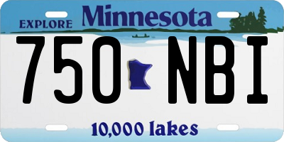 MN license plate 750NBI