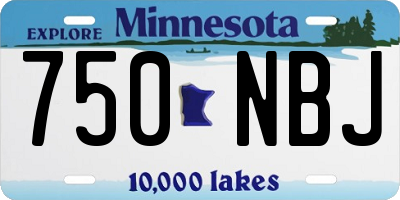 MN license plate 750NBJ
