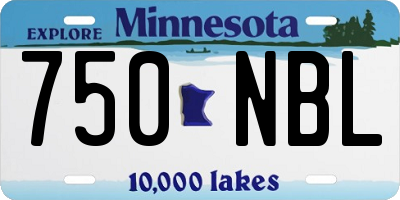 MN license plate 750NBL