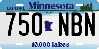MN license plate 750NBN