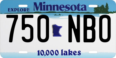 MN license plate 750NBO