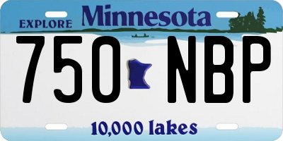 MN license plate 750NBP