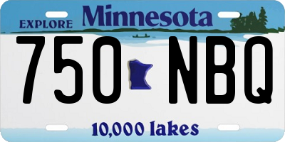MN license plate 750NBQ