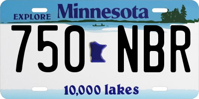 MN license plate 750NBR
