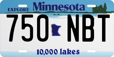 MN license plate 750NBT