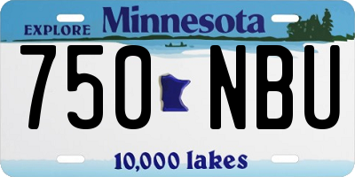 MN license plate 750NBU