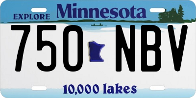 MN license plate 750NBV