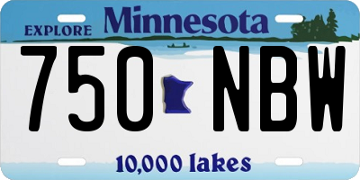 MN license plate 750NBW