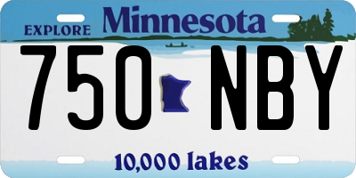 MN license plate 750NBY