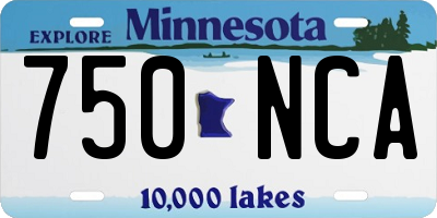 MN license plate 750NCA