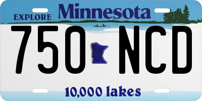 MN license plate 750NCD