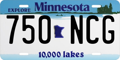 MN license plate 750NCG