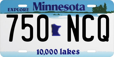 MN license plate 750NCQ