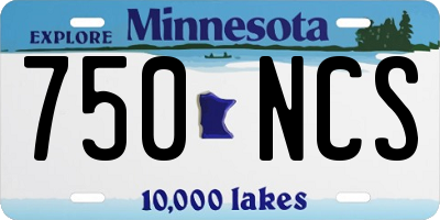 MN license plate 750NCS