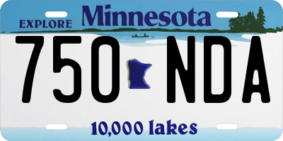 MN license plate 750NDA