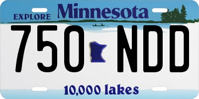MN license plate 750NDD