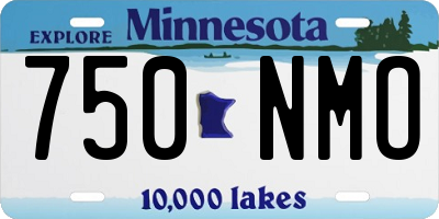 MN license plate 750NMO