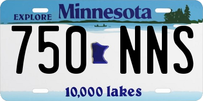 MN license plate 750NNS