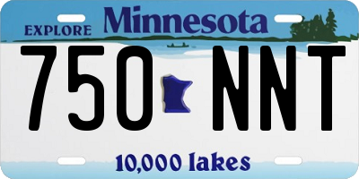MN license plate 750NNT