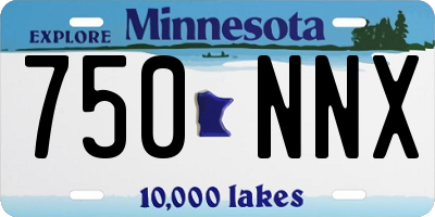 MN license plate 750NNX