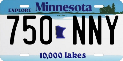 MN license plate 750NNY