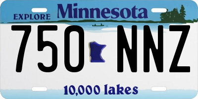 MN license plate 750NNZ