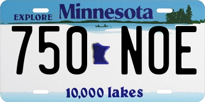 MN license plate 750NOE