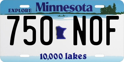 MN license plate 750NOF